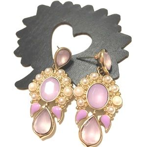5 PACKS Mirror Pearl Stone Earrings