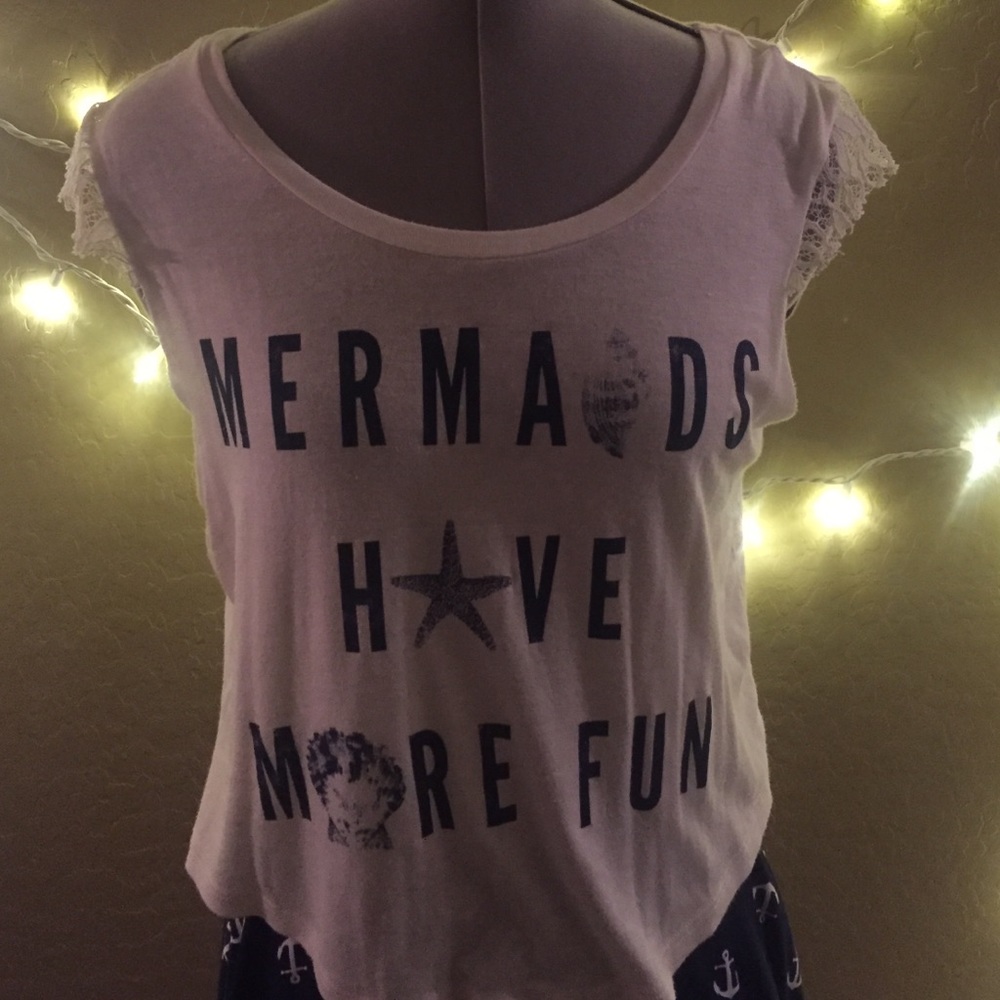 "Mermaids have more fun" Rue 21 crop top