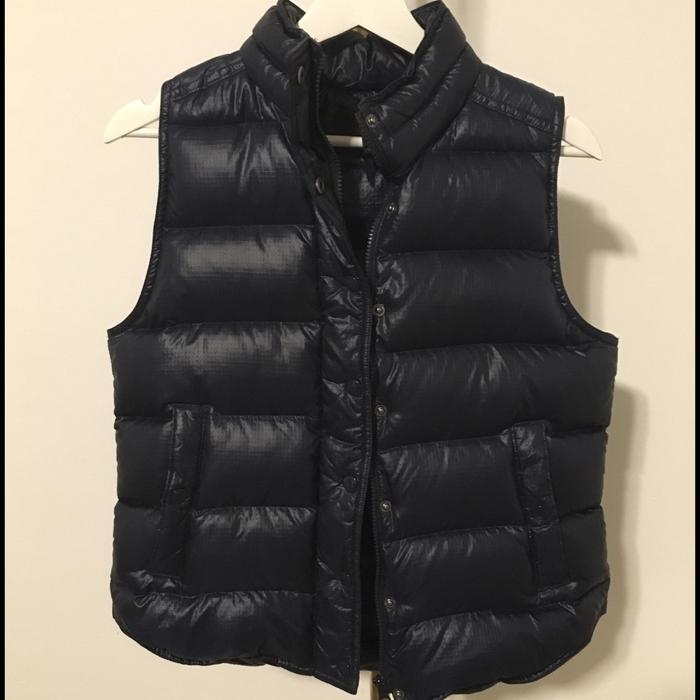 J. CREW: Navy blue puffer vest.