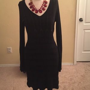 Long sleeve v-neck sweater dress
