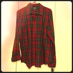 Plaid Long Sleeve Blouse