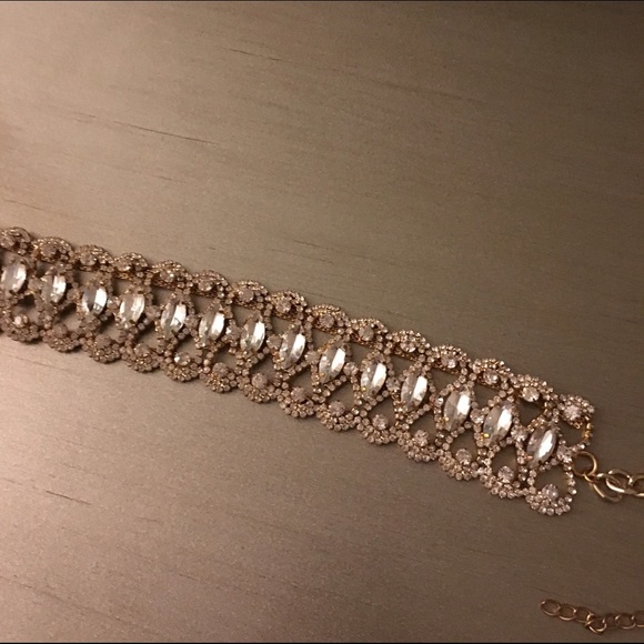 Rhinestone choker diamond glow girl choker - Picture 2 of 2