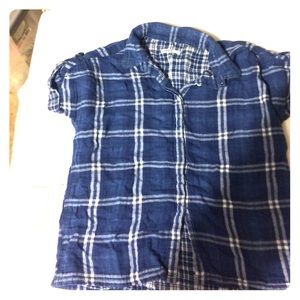 Blue plaid gap button up