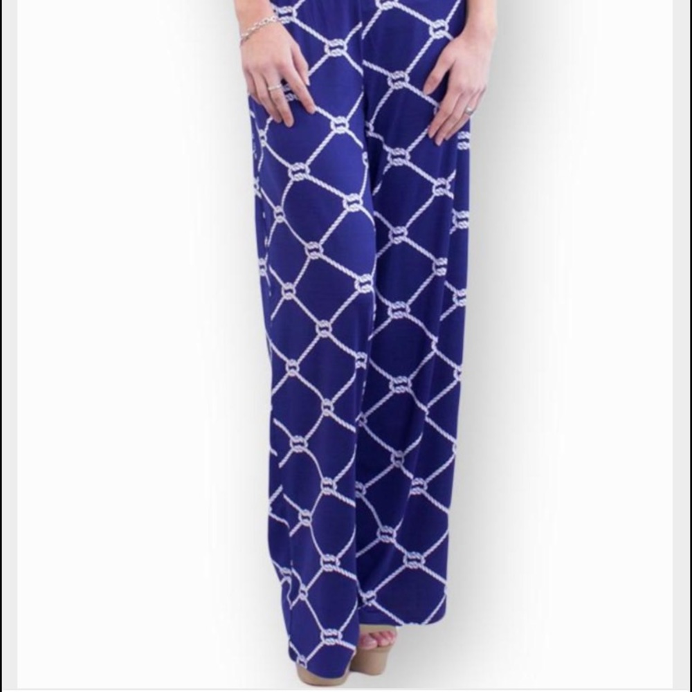 Blue Beach Pants (White Rope Design)