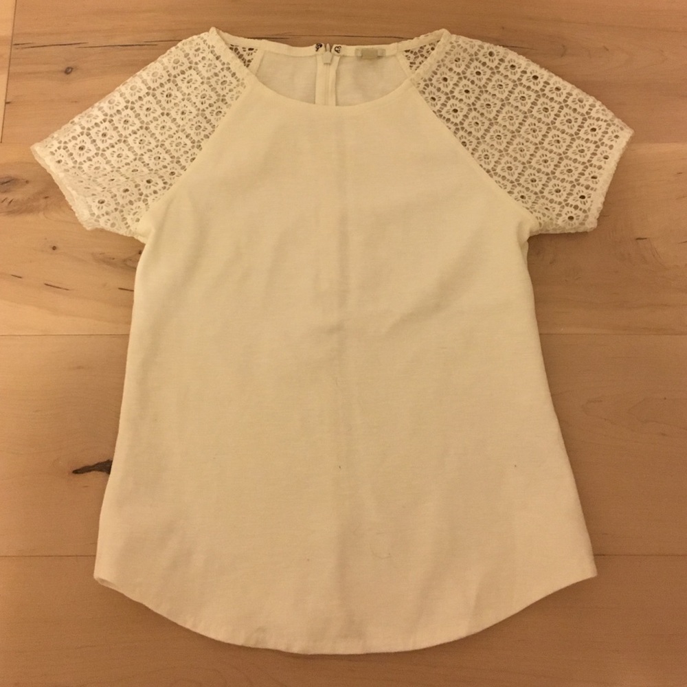 White eyelet tee