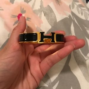 Black and gold Hermes bracelet