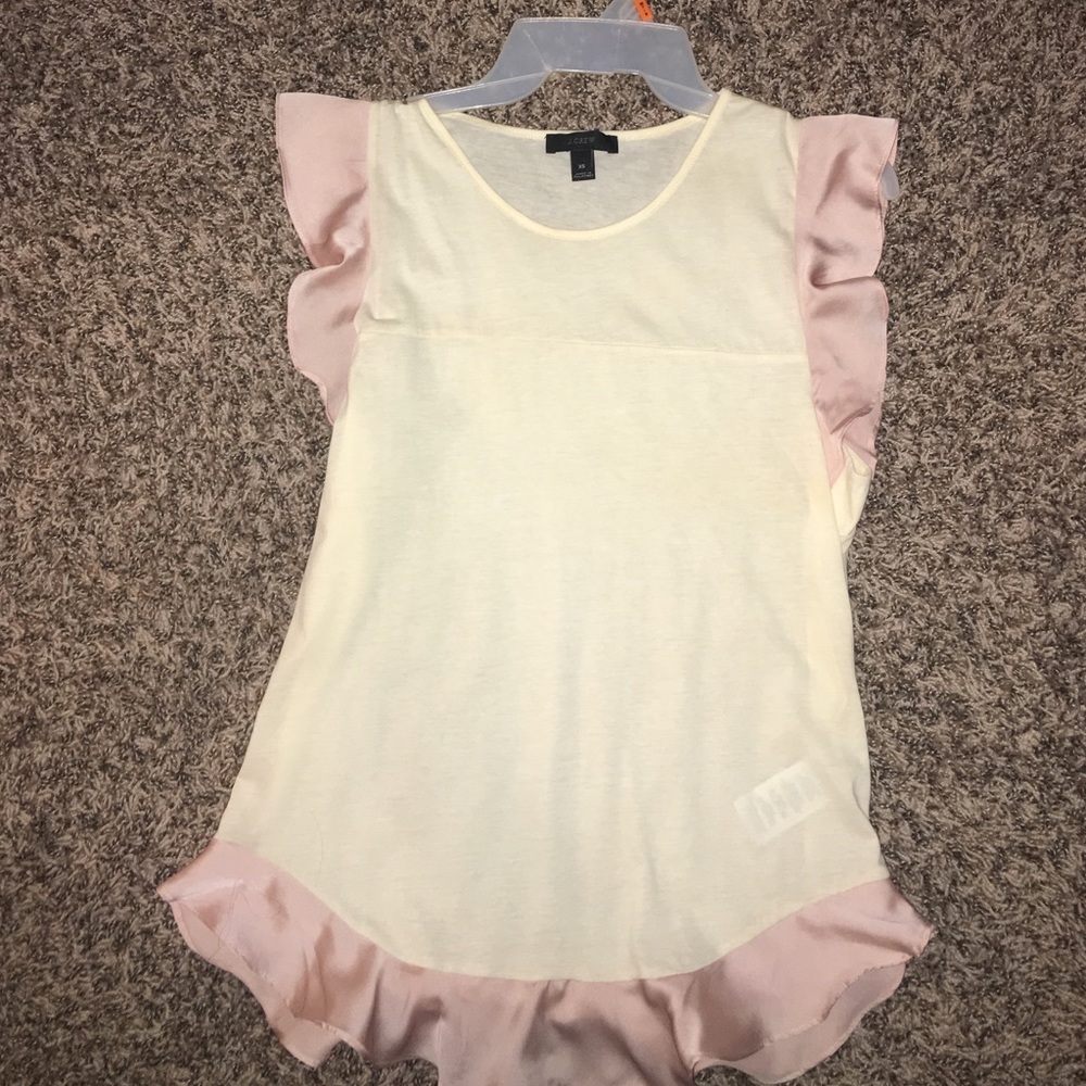 J.Crew pink/ivory top