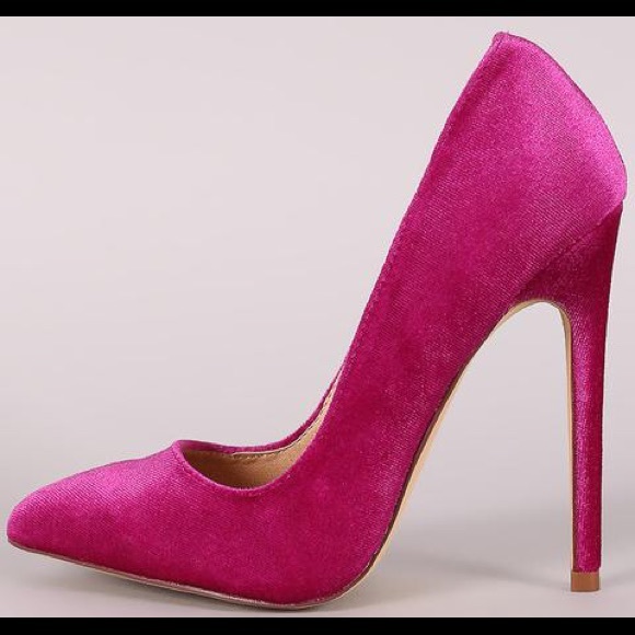 Velvet purple pumps. New - Picture 2 of 4
