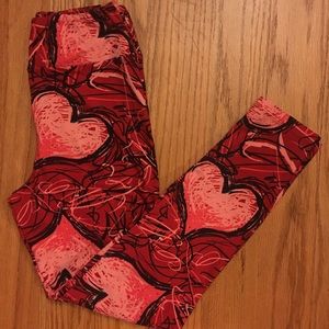 LulaRoe Legging Red/Pink Hearts