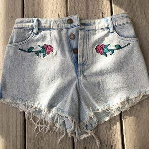 Rose jean shorts
