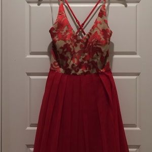 Red and nude homecoming dress