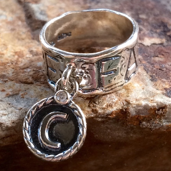 ! Jewelry - 🆕 Diamond Initial Hvy Charm Ring