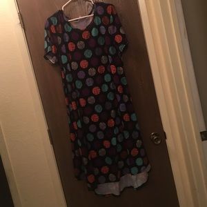 Lularoe Black multi colored Polka Dot Carly