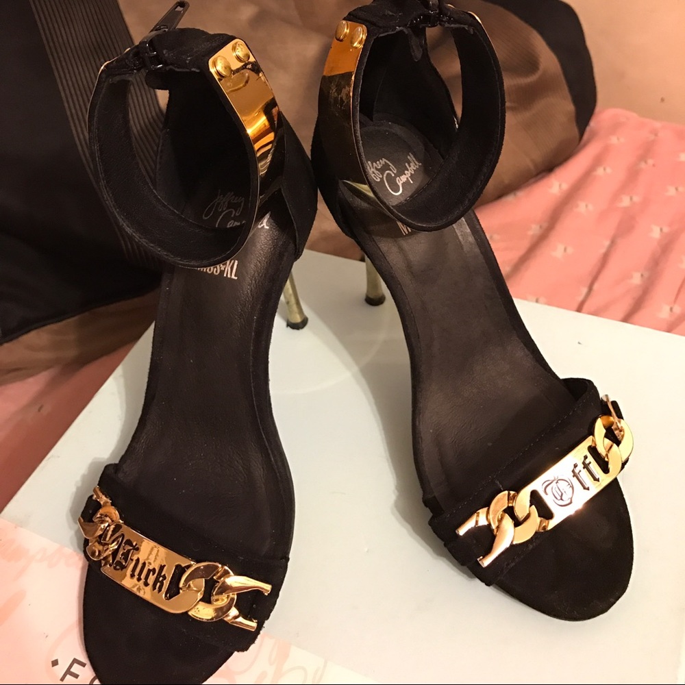 Jeffrey Campbell open shoe. "Fuck off"