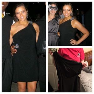 Black One Shoulder Short Formal Dress