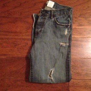 Distressed Gap Straight Fit Jeans