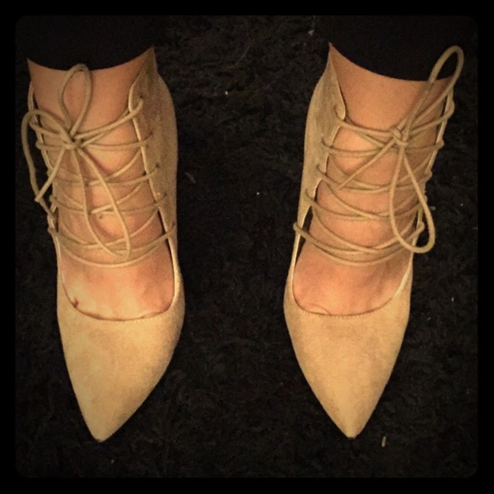 Nude Lace Up Heels