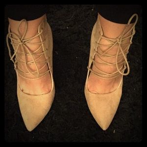 Nude Lace Up Heels
