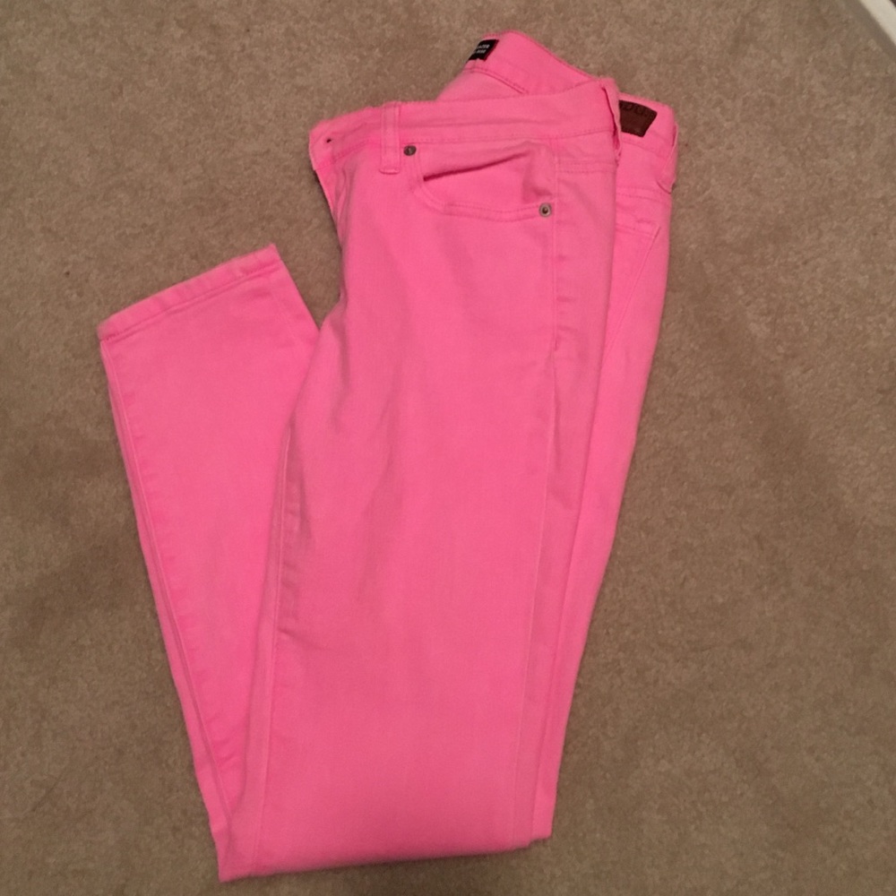 Hot pink mid rise jeans