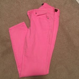 Hot pink mid rise jeans