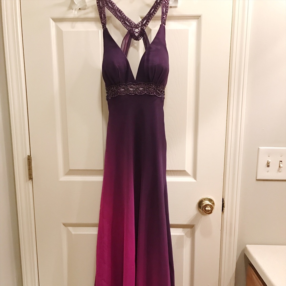Purple to Pink Ombre Prom Dress