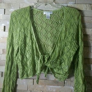 Green long sleeve shrug