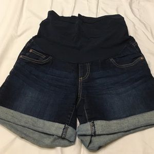 Jean maternity shorts