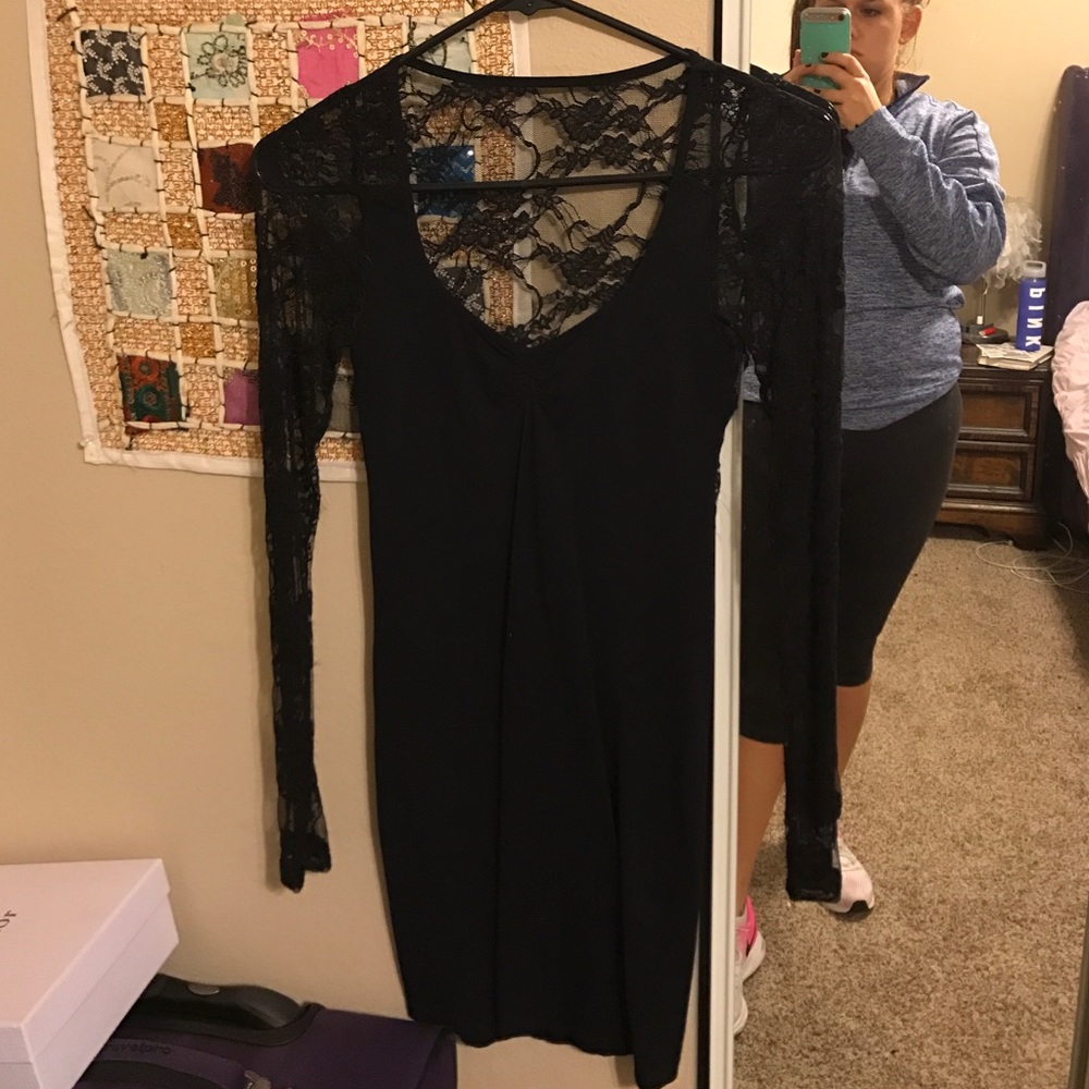Free People Black mini dress
