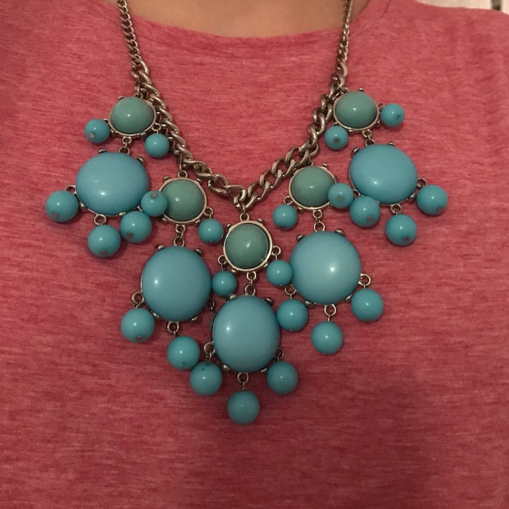 Light blue statement necklace