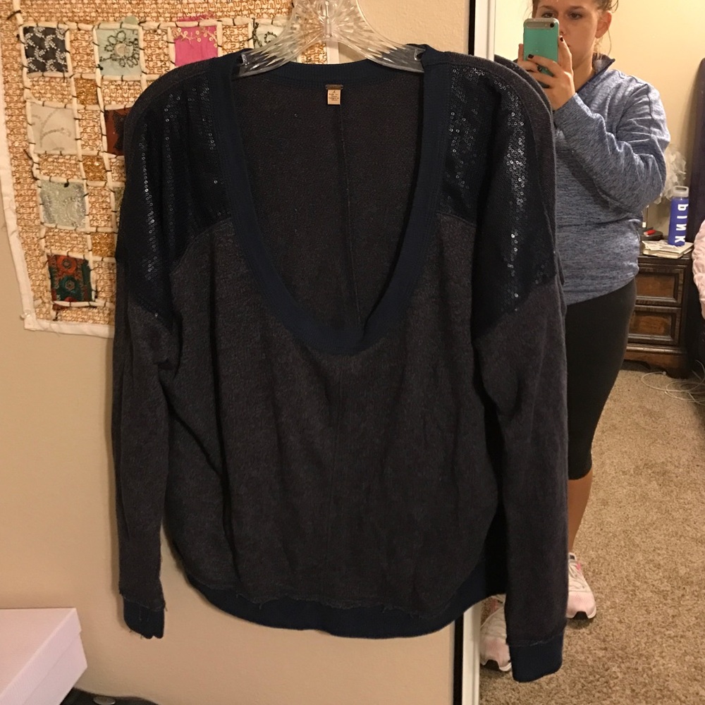 Free People blue sweater