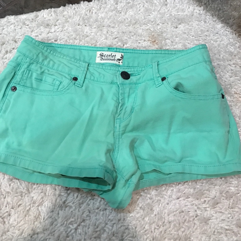 blue denim shorts WORN ONCE!!