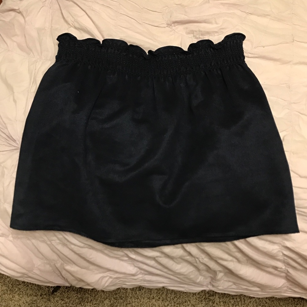 Navy blue velvet skirt