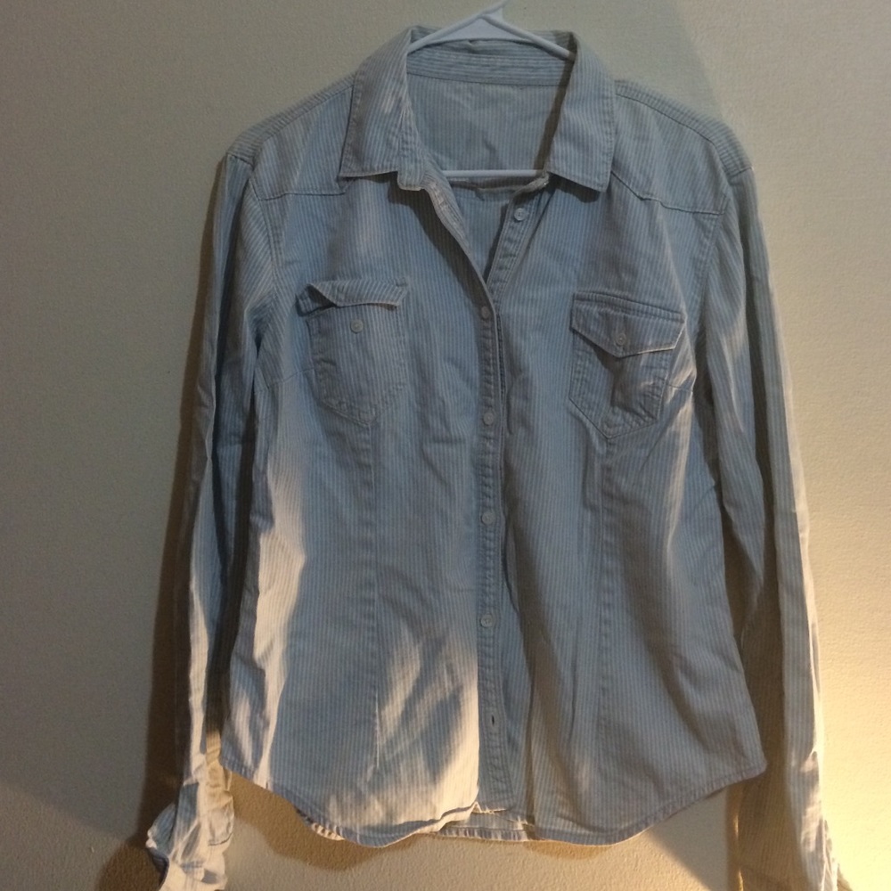 Marks and spencer pale blue and white shirt