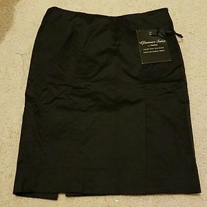 Black satin bebe skirt