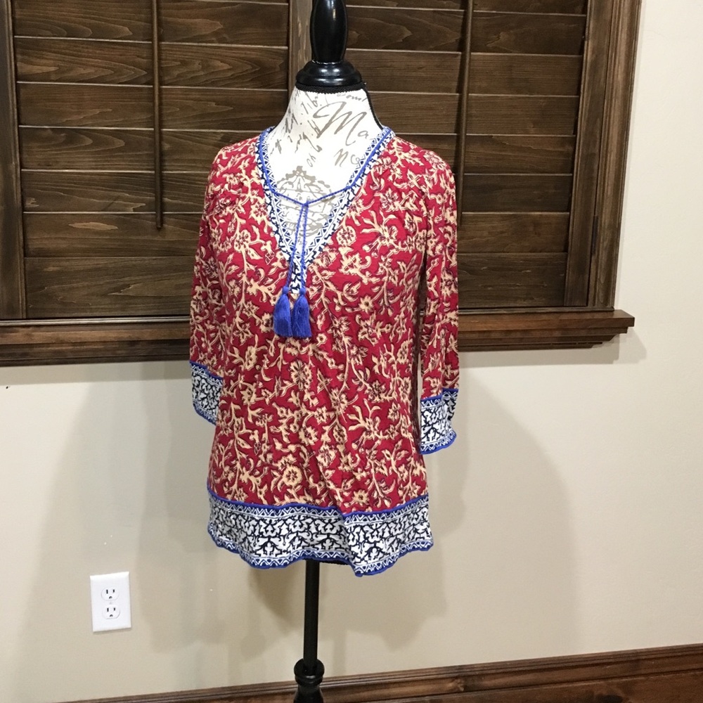 SOLD. Lucky Brand Cotton Top with tassel