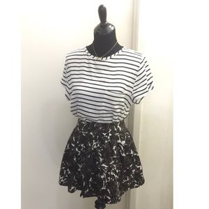 Striped Woven T-shirt w/ Pocket