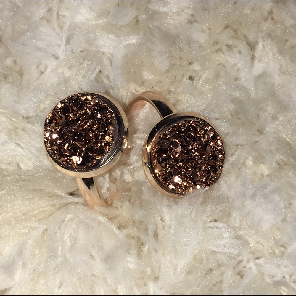 Rose Gold Druzy Wrap Ring - Picture 2 of 2