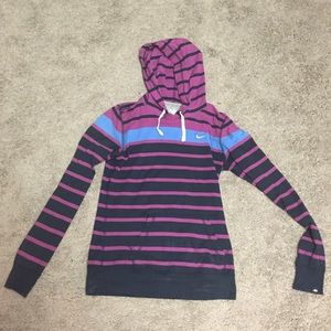 Purple And Black Striped Nike Hoodie XS