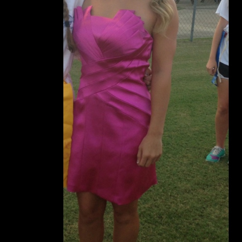 HOT PINK STRAPLESS JOVANI DRESS