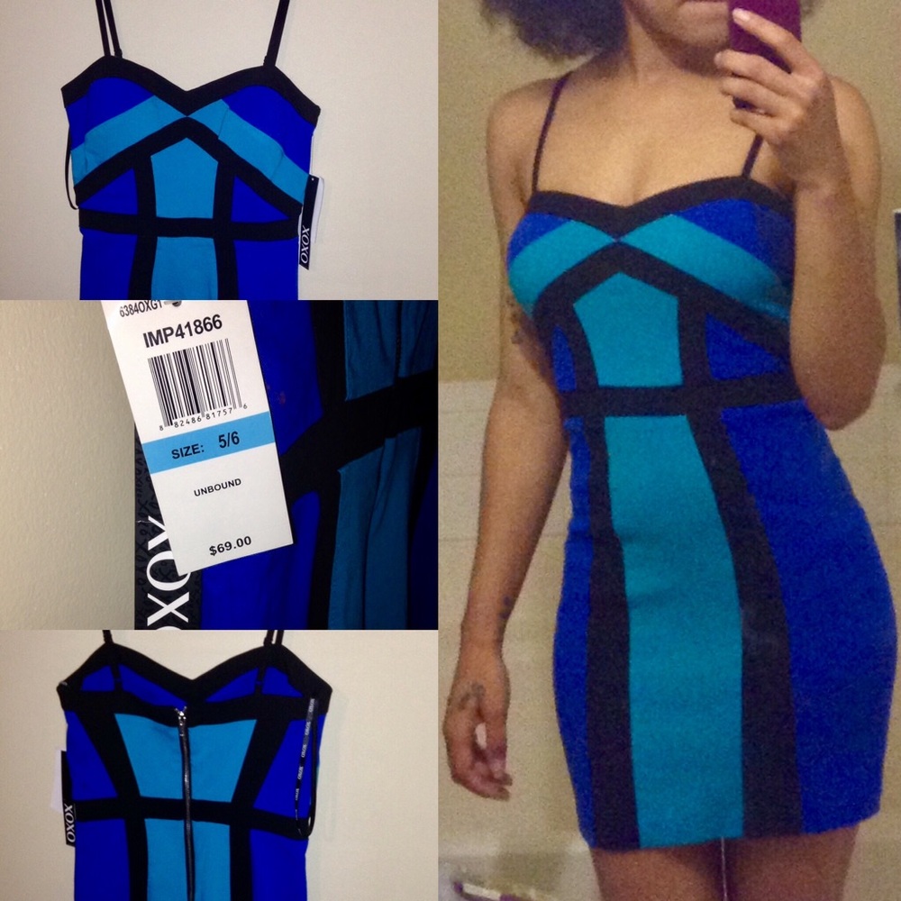 Xoxo form fitting blue dress