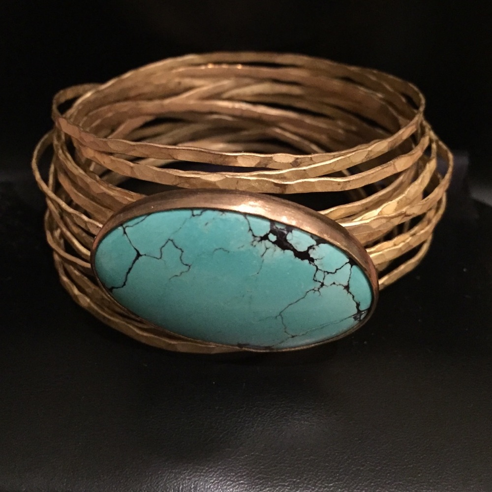 citrine by the stones chainwire turquoise bracelet