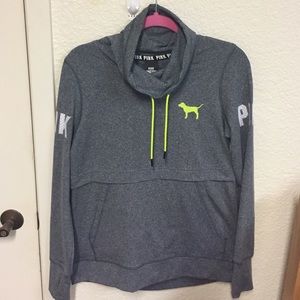 Gray PINK Victoria Secret mock neck sweatshirt