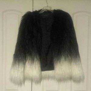 Maison scotch ombre faux fur jacket