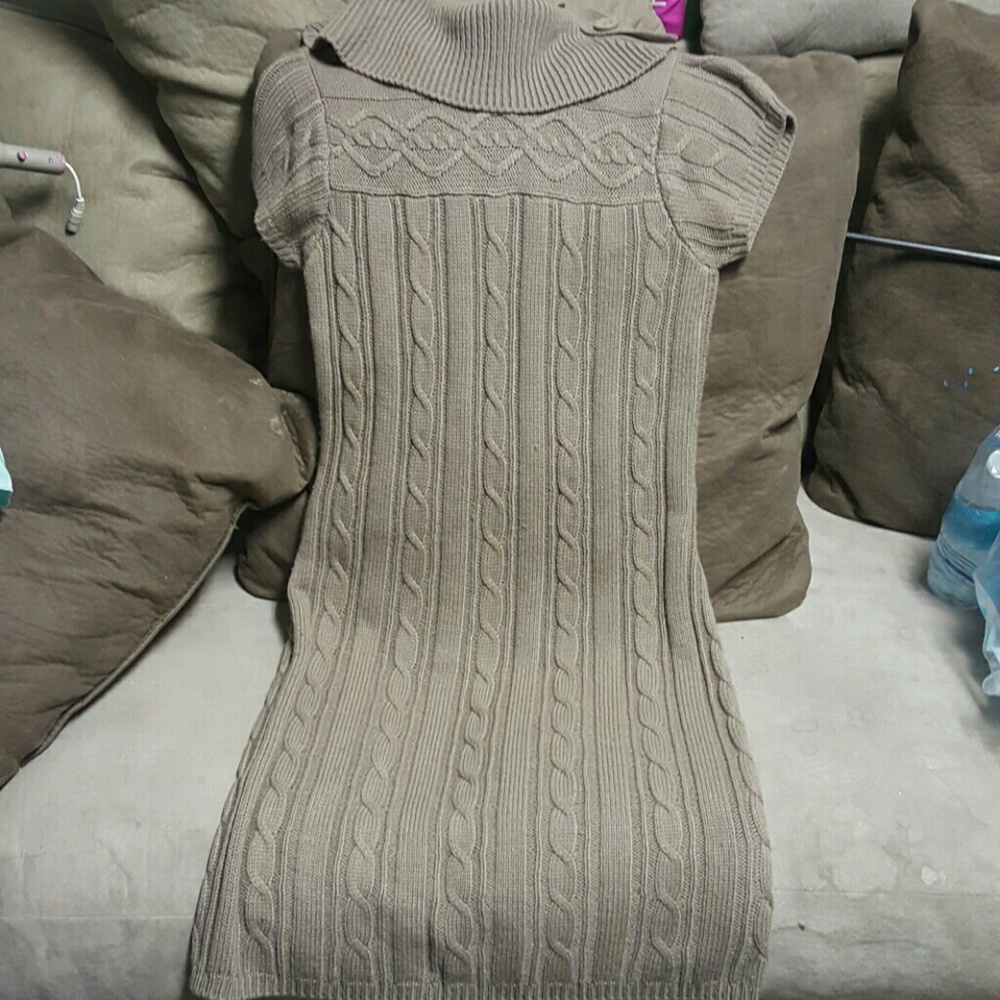 Tan sweater dress