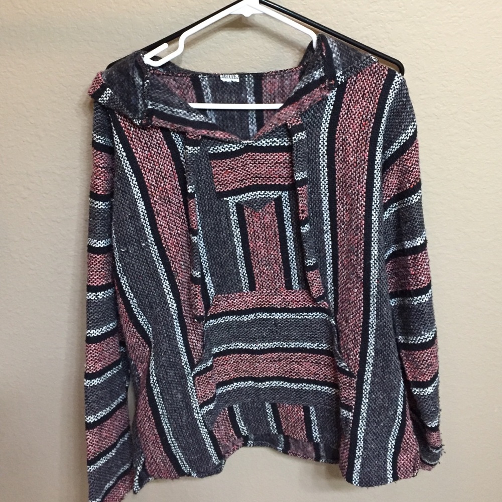 Pink and grey Baja hoodie