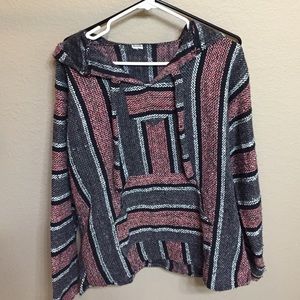 Pink and grey Baja hoodie