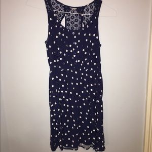 navy polka dot dress