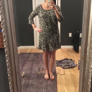 Black and white geo patterned dress anthro