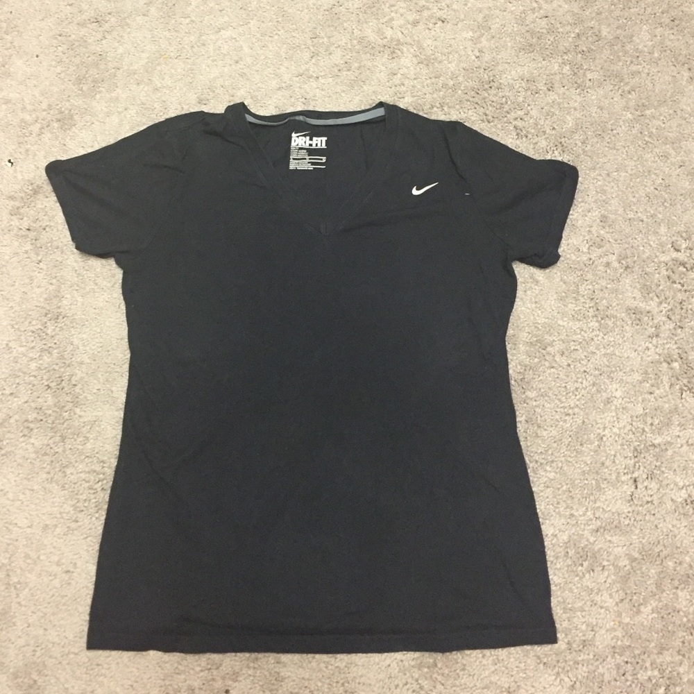 Black Nike Dri-Fit V-neck Shirt XL