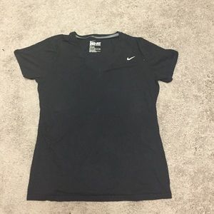 Black Nike Dri-Fit V-neck Shirt XL